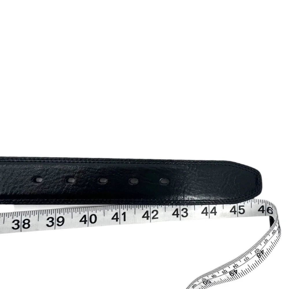 Vintage Levi's Men's Belt Medium 34/36 Black Leather Silver Roller Buckle